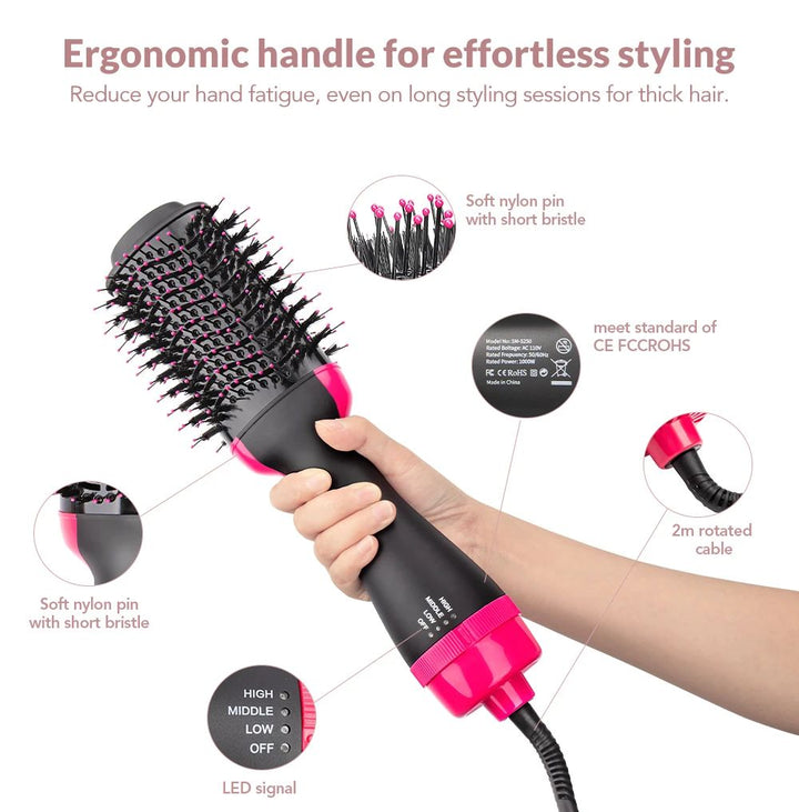 3-in-1 Hot Air Brush Dryer & Hair Styler - shop verse pk